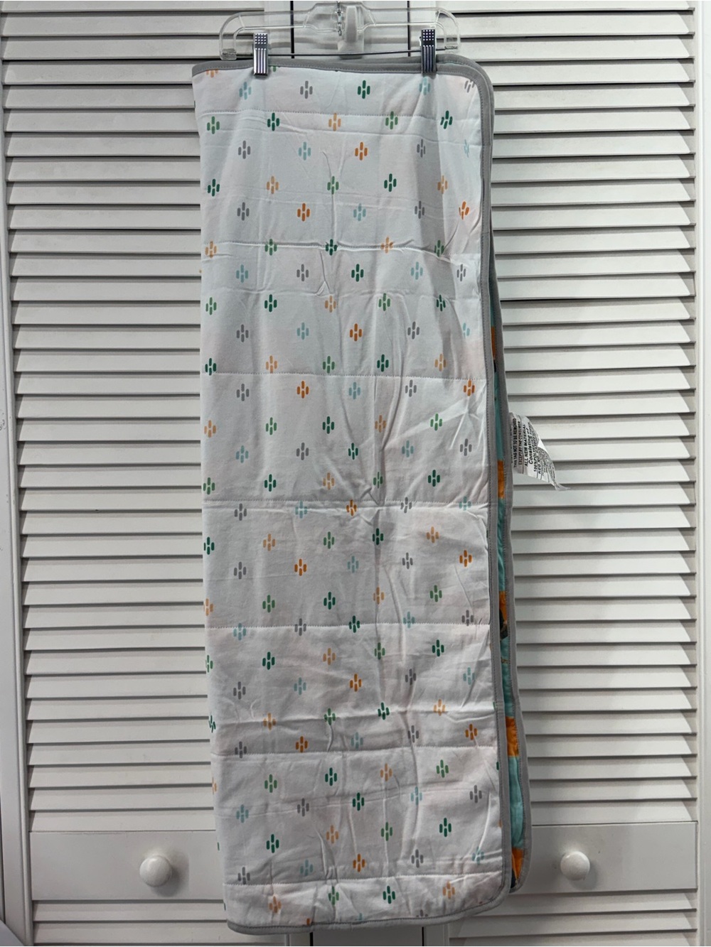 cloud island fox print Aqua & Orange crib Blanket nwot - Picture 3 of 7